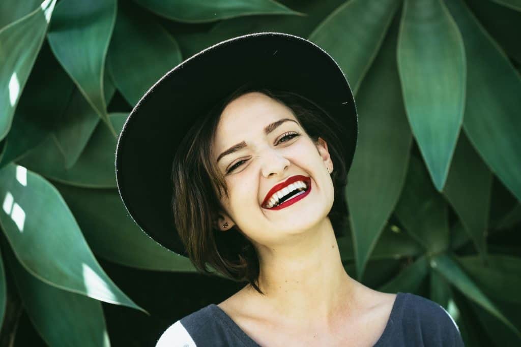 woman smiling with dental crowns